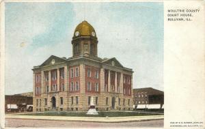 c1910 Printed Postcard; Moultrie County Court House, Sullivan IL, Posted