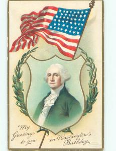 Divided-Back GEORGE WASHINGTON SCENE Patriotic Postcard AB0212