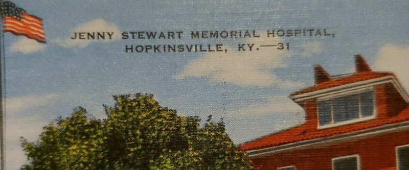 Hopkinsville Kentucky Jenny Stewart Memorial Hospital 1953 VTG Postcard  559