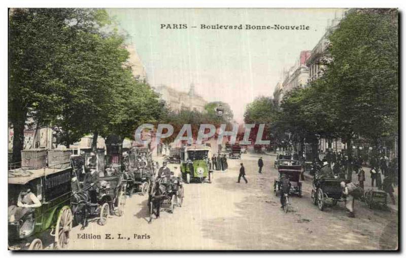 Postcard Old Paris Boulevard Bonne Nouvelle