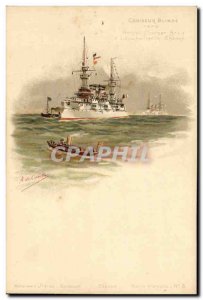 Old Postcard Boat War cruiser Admiral Charner Bruix
