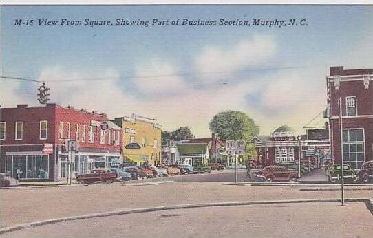 North Carolina Murphy View From Square Showing Part Of Business Section