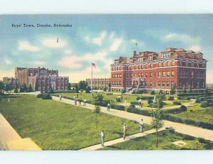 Unused Linen BUILDING Boys Town In Omaha Nebraska NE hn9140