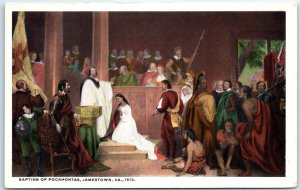 Postcard - Baptism of Pocahontas By John Chapman - Jamestown, Virginia