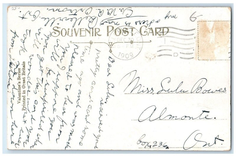 1909 Anthropomorphic Crescent Moon Couple Romance Belleville Ontario Postcard