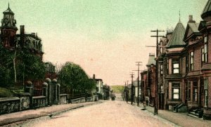 Vtg Postcard c 1908 Mecklenburg Street  St John New Brunswick Canada Street View