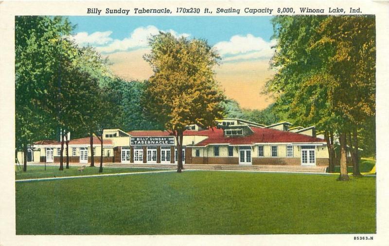 WINONA LAKE INDIANA BILLY SUNDAY TABERNACLE SEATING 8,000... / HipPostcard