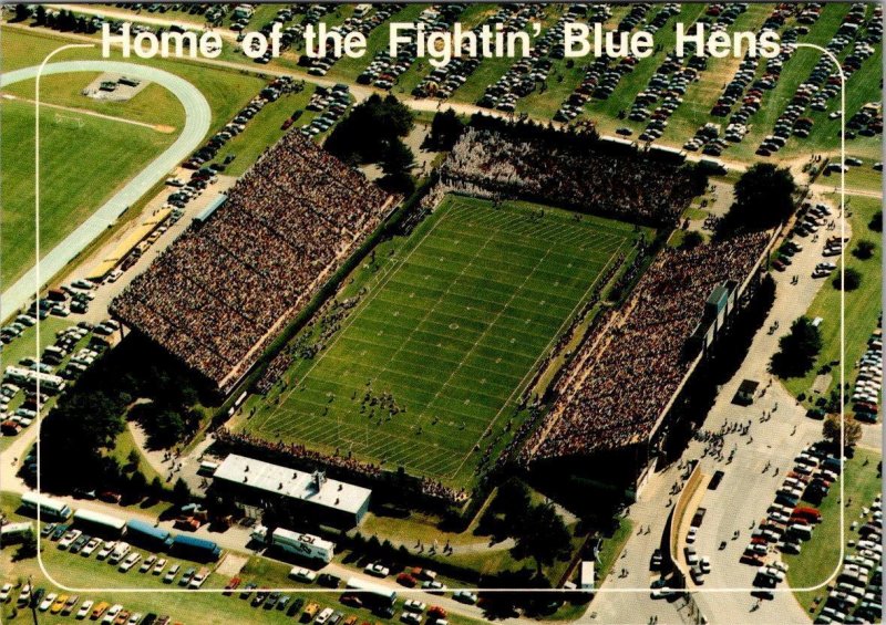 2~4X6 Postcards  DE, UNIVERSITY OF DELAWARE Football Stadium & Blue Hen Mascot