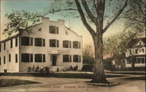 Florence South Carolina SC Colonial House Hand Colored Postcard