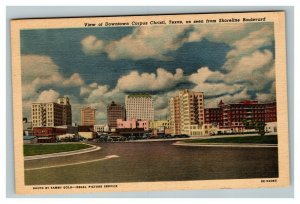 Vintage 1940's Postcard Shoreline Blvd Downtown Corpus Christi Texas