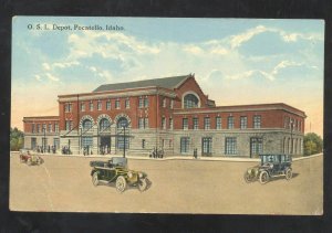 POCATELLO IDAHO OREGON & SALT LAKE RAILROAD DEPOT STATION VINTAGE POSTCARD