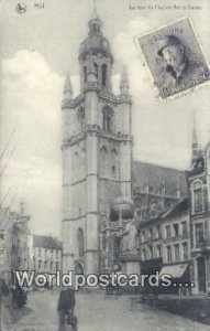 La tour de I'Eglise Notre Dame, Belgium Stamp on back 