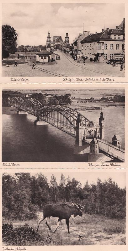 Tilsit Prussia Kalingrad Sovetsk 3x Vintage Postcard s