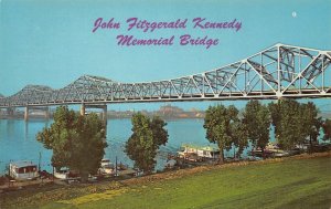 John Fitzgerald Kennedy Memorial Bridge Ohio River Louisville KY c1960s Postcard