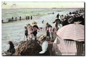 Old Postcard Trouville L & # 39heure bath