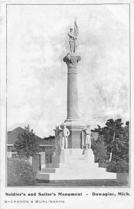 G77/ Dowagiac Michigan Postcard 1908 Soldiers and Sailors Monument