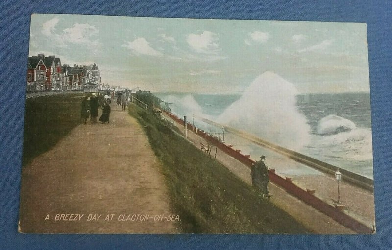 Vintage Postcard A Breezy Day At Clacton-On-Sea Essex H1D