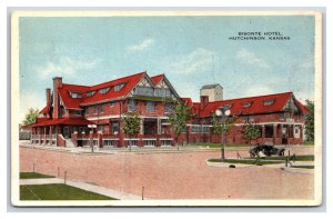 Bisonte Hotel Hutchinson Kansas KS UNP WB Postcard Y5