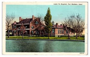 1943 Santa Fe Hospital, Fort Madison, IA Postcard