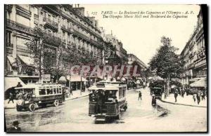 Old Postcard Paris Le Boulevard des Capucines and L Olympia