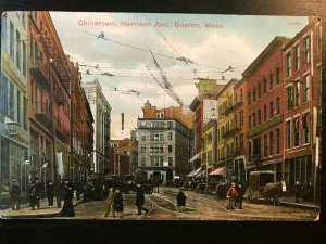 Vintage Postcard>1908>Chinatown>Harrison Avenue>Boston>Mass.