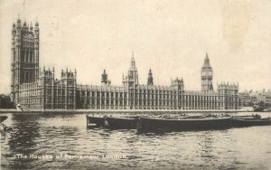 London Thames navigation & sailing Parliament coal barge transport vessel