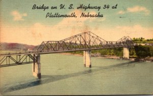 Nebraska Plattsmouth Bridge On U S Highway 34 1942