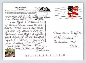 San Antonio Riverwalk, Tour Boats Texas Postcard 2003