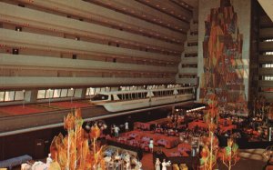 Vintage Postcard Grand Canyon Concours Contemporary Resort Monorail Trains Pass