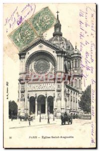 Postcard Old Paris Eglise Saint Augustine