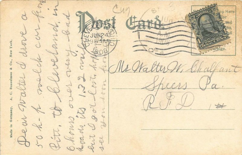 Cleveland Ohio 1908 Postcard Southeast Corner Public Square