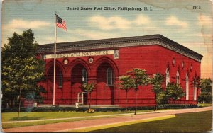United States Post Office Phillipsburg New Jersey Nj Linen Mebane Postcard 
