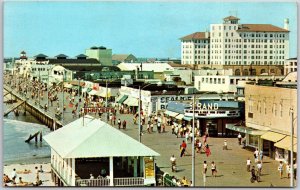 Ocean City New Jersey, Bird's Eye View, Skyline and Boardwalk, Vintage Postcard