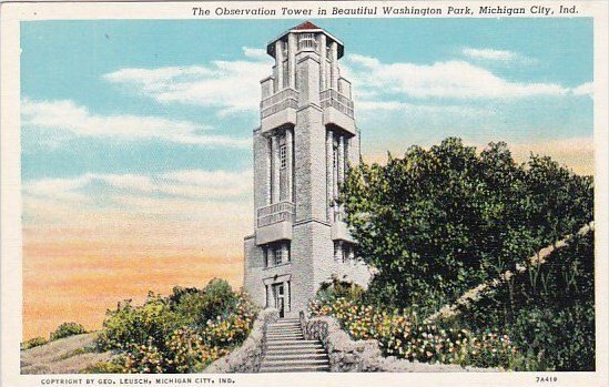 Indiana Michigan City The Observation Tower In Beautiful Washington Park