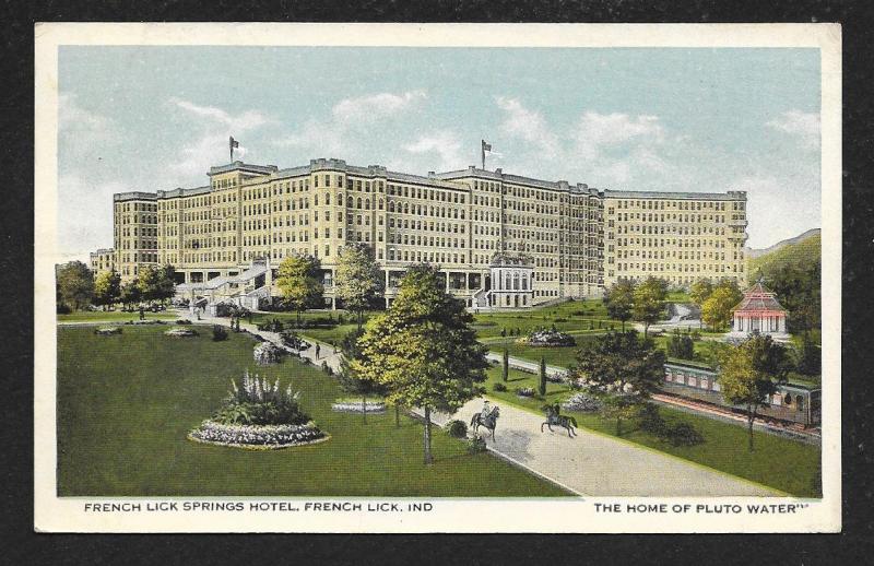 French Lick Springs Hotel Pluto Water IN used c1917