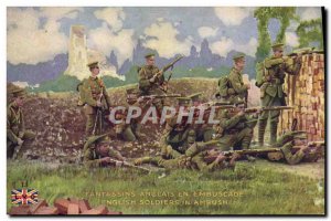 Postcard Old English Army Infantrymen in ambush