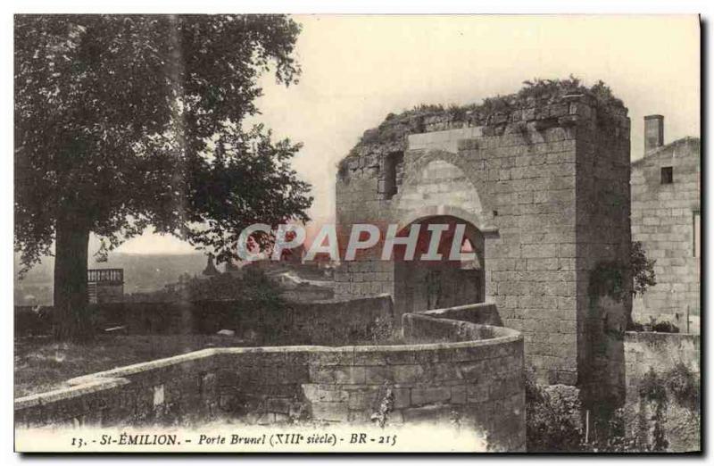 Postcard Old Porte Saint Emilion Brunel