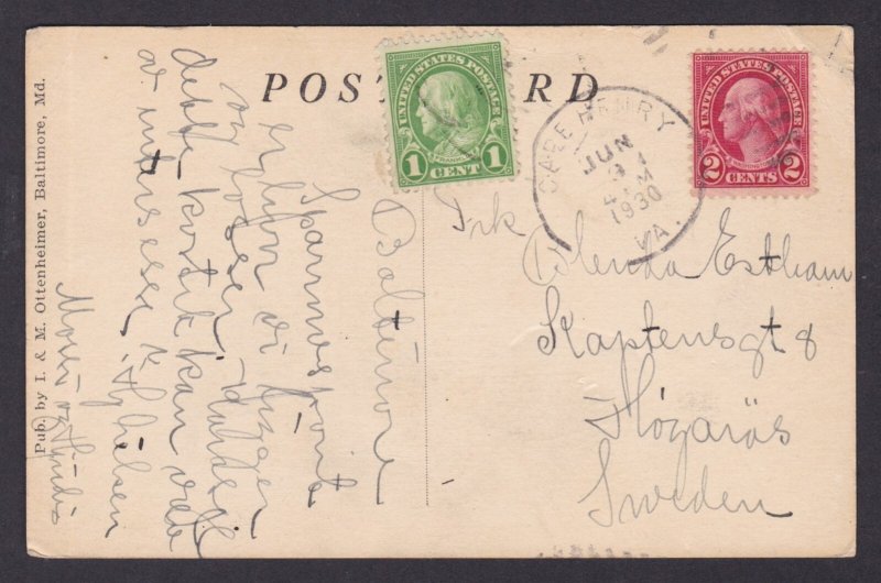 Postcard, United States, Sparrows Point MD, High School Building