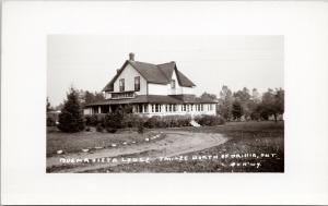 Buena Vista Lodge Orillia Ontario ON Unused Real Photo Postcard F8