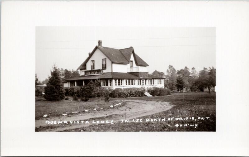 Buena Vista Lodge Orillia Ontario ON Unused Real Photo Postcard F8