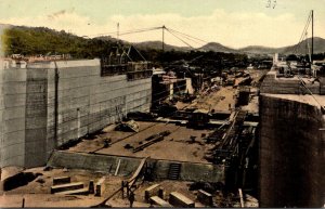 Panama Canal A Lock-Chamber Nearly Completed At Miraflosres