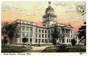 State Capitol Lincoln Nebraska Postcard 1918 Two 1 c Stamp