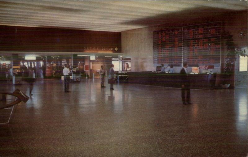 Cleveland OH Hopkins  Airport Interior Master Flight Board Postcard