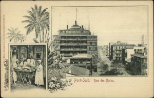 Port Said Rue des Bains c1900 Postcard