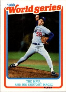 1989 Score Baseball Card '88 World Series Orel Hershiser sk20888