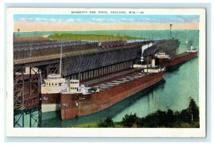 Mammoth Ore Dock Ashland Wisconsin WI Flood Waukegan IL Vintage Postcard 