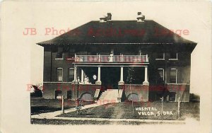 SD, Volga, South Dakota, RPPC, Hospital, Entrance View, 1913 PM, Carroll Photo