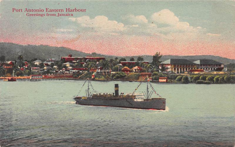 Greetings from Jamaica, Port Antonio Eastern Harbour, Early Postcard, Unused