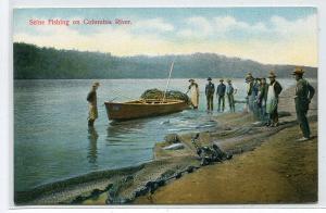 Seine Fishing Columbia River Oregon 1910c postcard