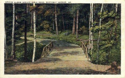 Bridge along Spruce Wold Road in Boothbay Harbor, Maine